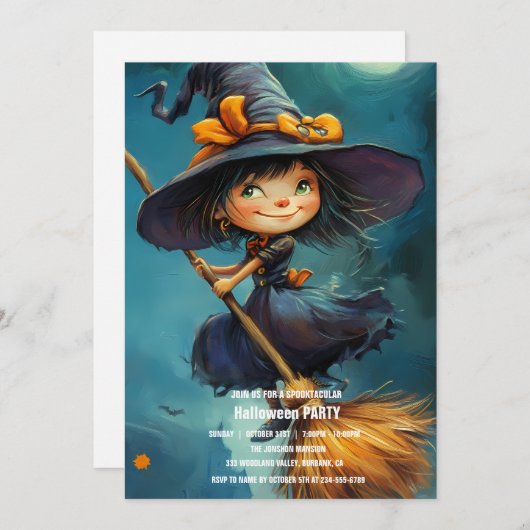 Invitation Spooktacular Dark Haunted House Halloween Party I (Devant / Derrière)