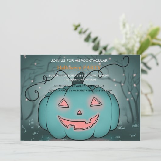 Invitation Spooktacular Dark Haunted House Halloween Party I (Debout devant)