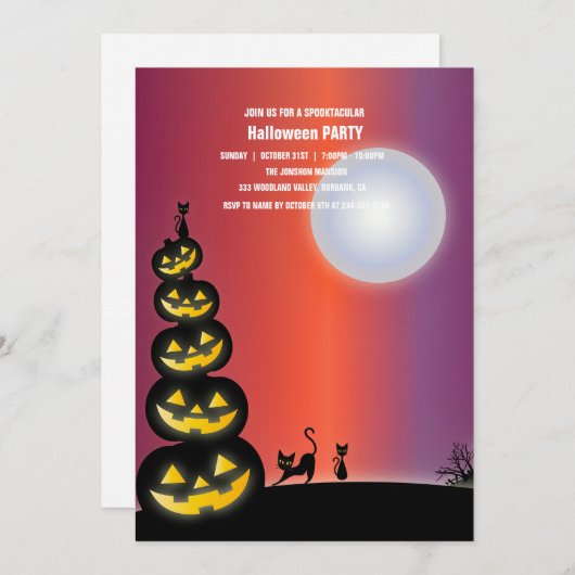 Invitation Spooktacular Dark Haunted House Halloween Party I (Devant / Derrière)