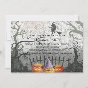 Invitation Spooktacular Dark Haunted House Halloween Party I