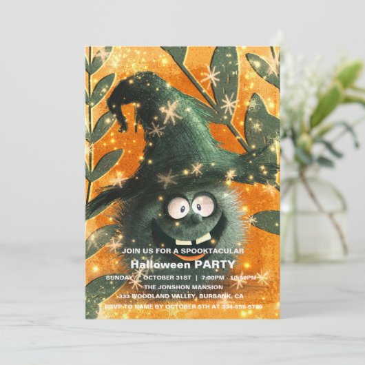 Invitation Spooktacular Dark Haunted House Halloween Party I (Debout devant)