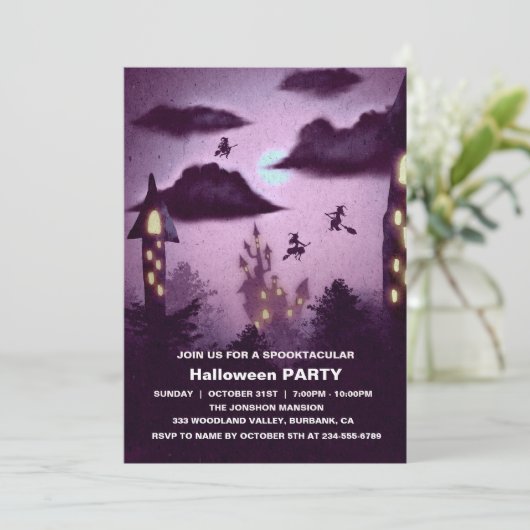 Invitation Spooktacular Dark Haunted House Halloween Party I (Debout devant)