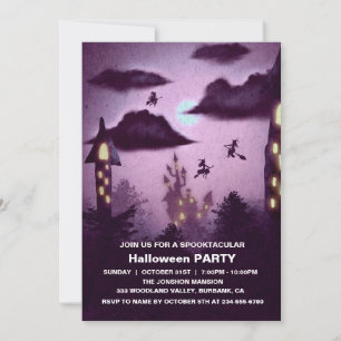 Invitation Spooktacular Dark Haunted House Halloween Party I