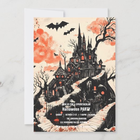 Invitation Spooktacular Dark Haunted House Halloween Party I (Devant)