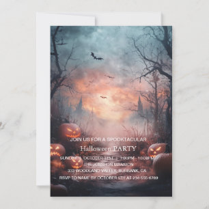 Invitation Spooktacular Dark Haunted House Halloween Party I