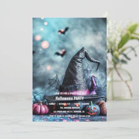 Invitation Spooktacular Dark Haunted House Halloween Party I (Debout devant)