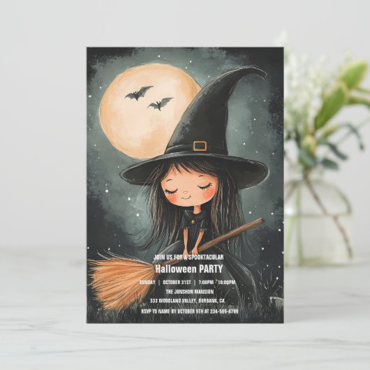 Invitation Spooktacular Dark Haunted House Halloween Party I (Debout devant)