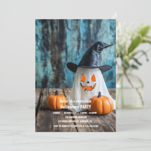 Invitation Spooktacular Dark Haunted House Halloween Party I (Debout devant)