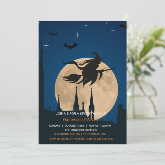 Invitation Spooktacular Dark Haunted House Halloween Party I (Debout devant)
