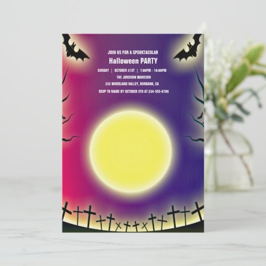 Invitation Spooktacular Dark Haunted House Halloween Party I (Debout devant)