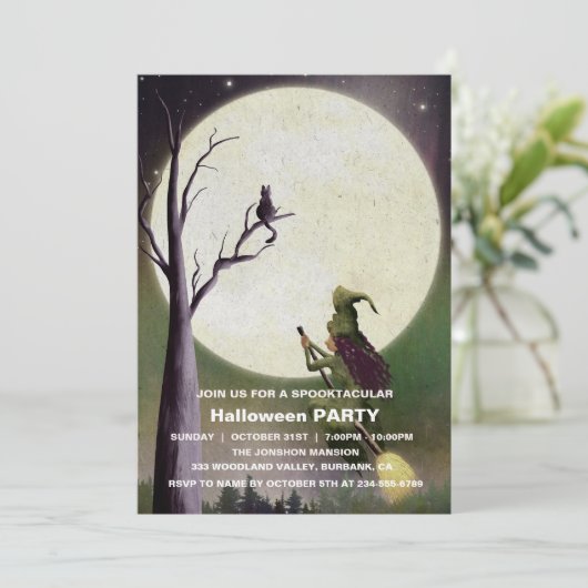 Invitation Spooktacular Dark Haunted House Halloween Party I (Debout devant)