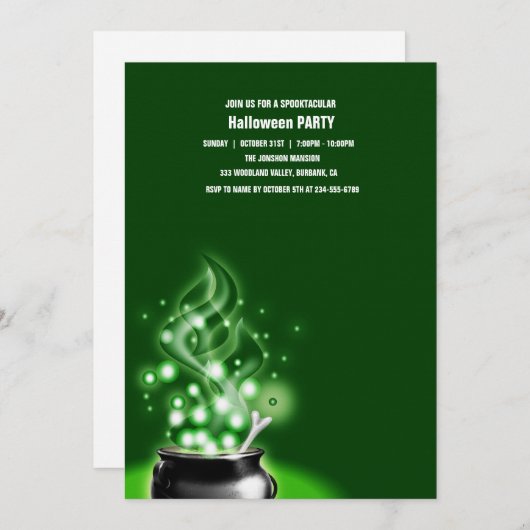 Invitation Spooktacular Dark Haunted House Halloween Party I (Devant / Derrière)