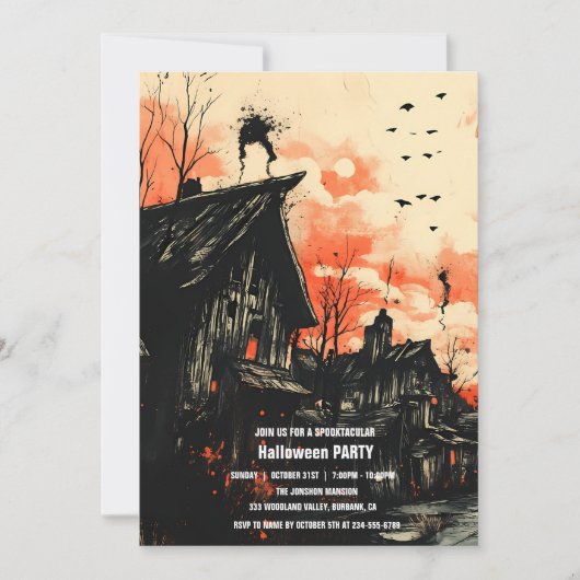 Invitation Spooktacular Dark Haunted House Halloween Party I (Devant)