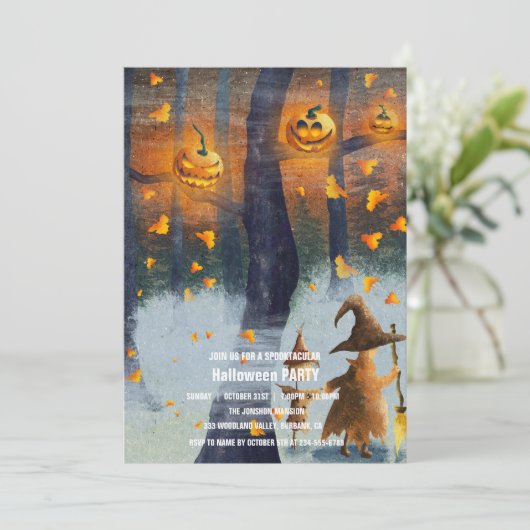 Invitation Spooktacular Dark Haunted House Halloween Party I (Debout devant)