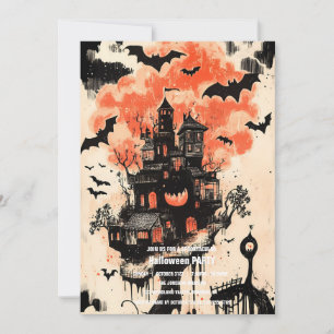 Invitation Spooktacular Dark Haunted House Halloween Party I