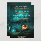 Invitation Spooktacular Dark Haunted Maison Halloween Party d (Devant / Derrière)