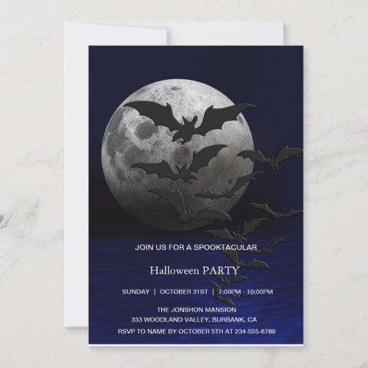 Invitation Spooktacular Dark Vintage parti d'Halloween gothiq (Devant)