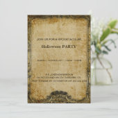 Invitation Spooktacular Dark Vintage parti d'Halloween gothiq (Debout devant)