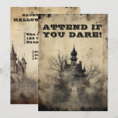 Invitation Spooktacular Déplaisant Mansion fête d'Halloween (Devant / Derrière)