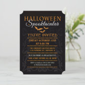 Invitation Spooktacular d'Halloween - Orange et No (Debout devant)