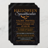 Invitation Spooktacular d'Halloween - Orange et No (Devant / Derrière)