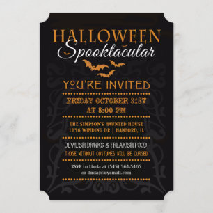 Invitation Spooktacular d'Halloween - Orange et No