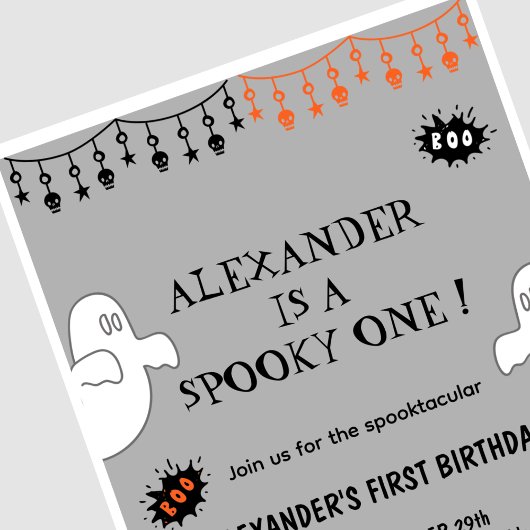 Invitation Spooktacular Éffrayant un Halloween 1er anniversai
