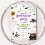Invitation Spooktacular Ghost Halloween fête d'anniversaire<br><div class="desc">Fêtez un anniversaire fang-tastic avec nos invitations à thème Halloween! Parfait pour rendre votre anniversaire de naissance encore plus magique et mémorable. Téléchargez,  imprimez et laissez la fête commencer! 🎈 👻 1SE C</div>
