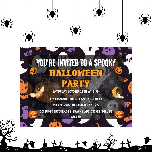 Invitation Spooktacular Ghosts halloween Party