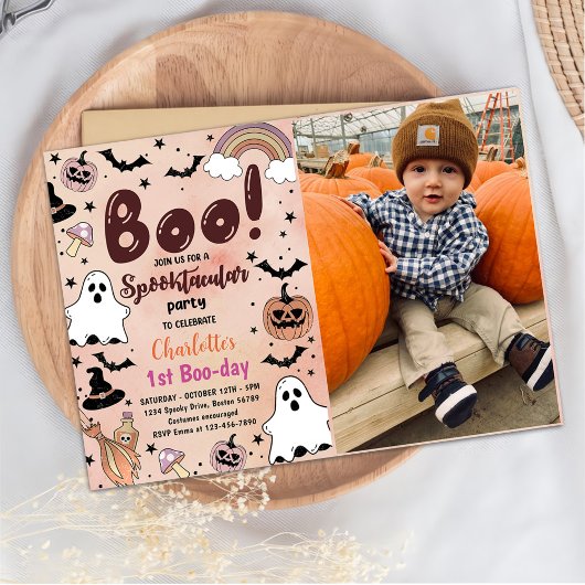 Invitation Spooktacular Halloween 1ère fête d'anniversaire Ph