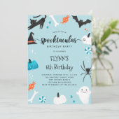 Invitation Spooktacular Halloween Anniversaire Blue Invitatio (Debout devant)