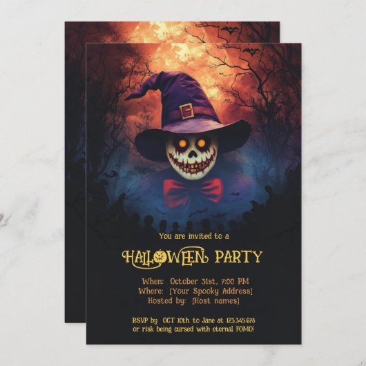 Invitation Spooktacular Halloween Bash (Devant / Derrière)