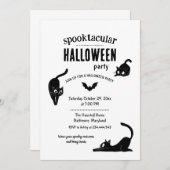 Invitation Spooktacular Halloween Black Cats Party (Devant / Derrière)