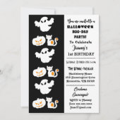 Invitation Spooktacular Halloween Citrouilles Boo 1er Anniver (Devant)