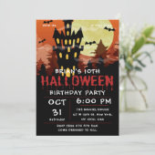Invitation Spooktacular Halloween fête d'anniversaire (Debout devant)