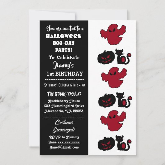 Invitation Spooktacular Halloween Jack-o'-lantern Boo Anniver (Devant)