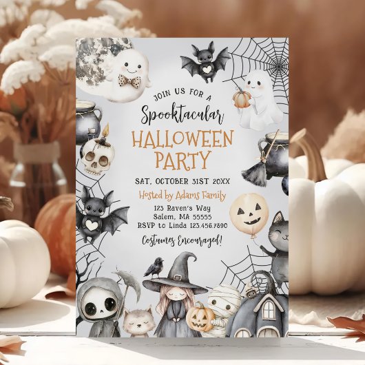 Invitation Spooktacular Halloween mignon Fête fantôme