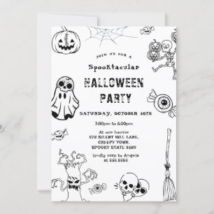 Invitation Spooktacular Halloween Party Balck