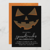 Invitation Spooktacular Halloween Party Noir (Devant / Derrière)