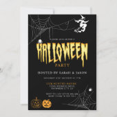 Invitation Spooktacular Halloween Spider Web Witch Party (Devant)