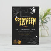 Invitation Spooktacular Halloween Spider Web Witch Party (Debout devant)