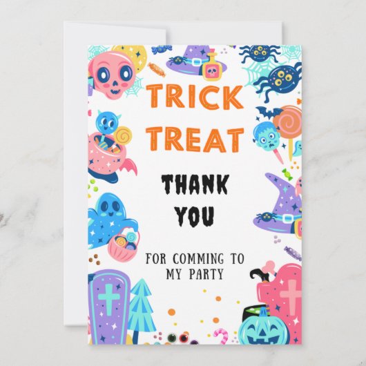 Invitation Spooktacular Halloween Trick ou Treat Citrouille I (Dos)