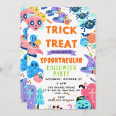 Invitation Spooktacular Halloween Trick ou Treat Citrouille I (Devant / Derrière)