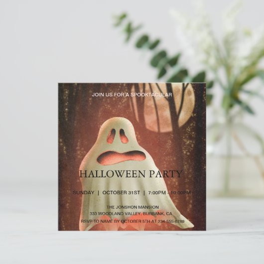 Invitation Spooktacular Haunular House Halloween Parti fantôm (Debout devant)