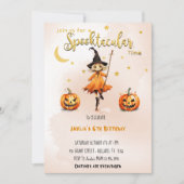 Invitation Spooktacular Heure Halloween Witch Girl Anniversai (Devant)