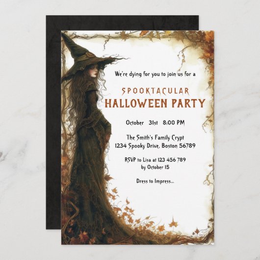 Invitation Spooktacular I Witch (Devant / Derrière)