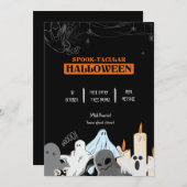 Invitation Spooktacular mignon fantôme Halloween parti (Devant / Derrière)