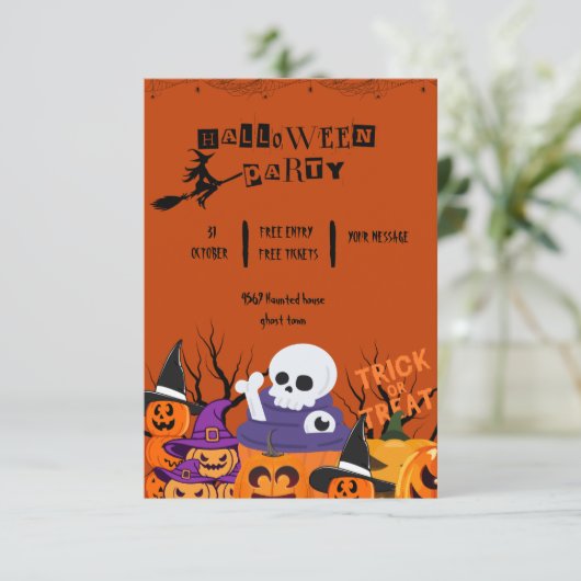 Invitation Spooktacular mignon fantôme Halloween parti (Debout devant)