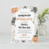 Invitation Spooktacular mignon Halloween Anniversaire Invitat (Debout devant)