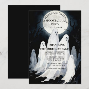 Invitation Spooktacular Party Halloween Fantôme 10e anniversa